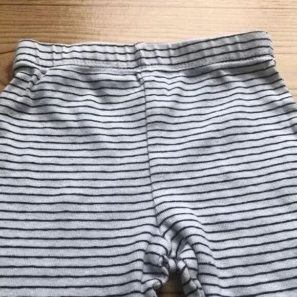 Striped Baby Footed Pants Newborn Infant Bottoms White‎ Black Stripes - Picture 3 of 6